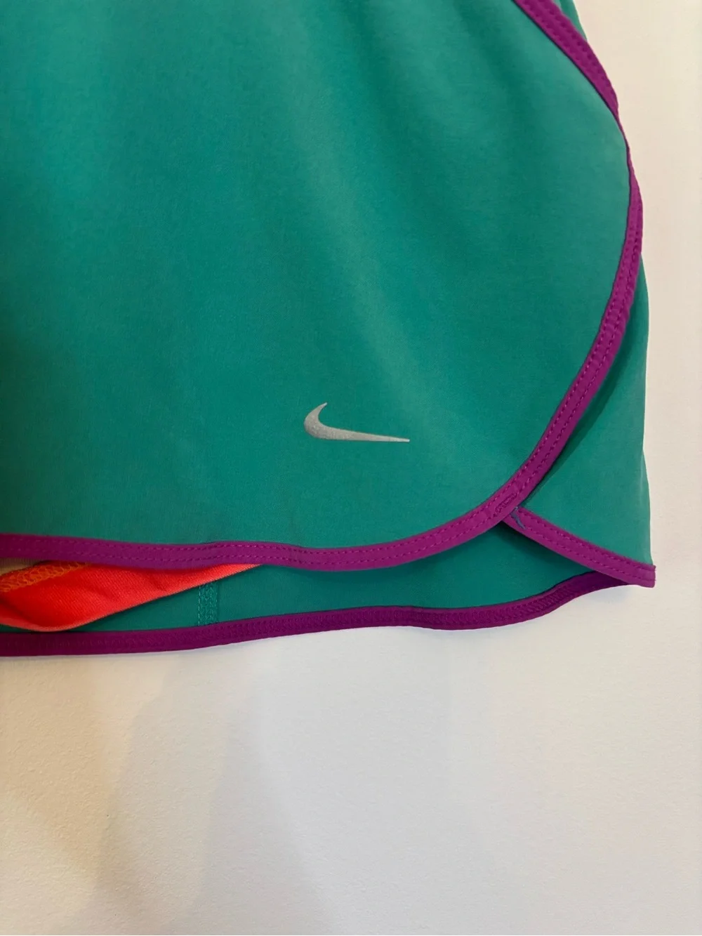 Nike Women's Teal Tennis Skirt with Purple Trim